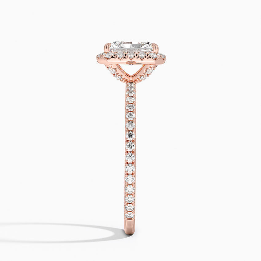 1,50 Karat Radiant Halo Tasarım Tektaş Laboratuvar Pırlanta Yüzük 18K -Celestia - Bold Diamonds