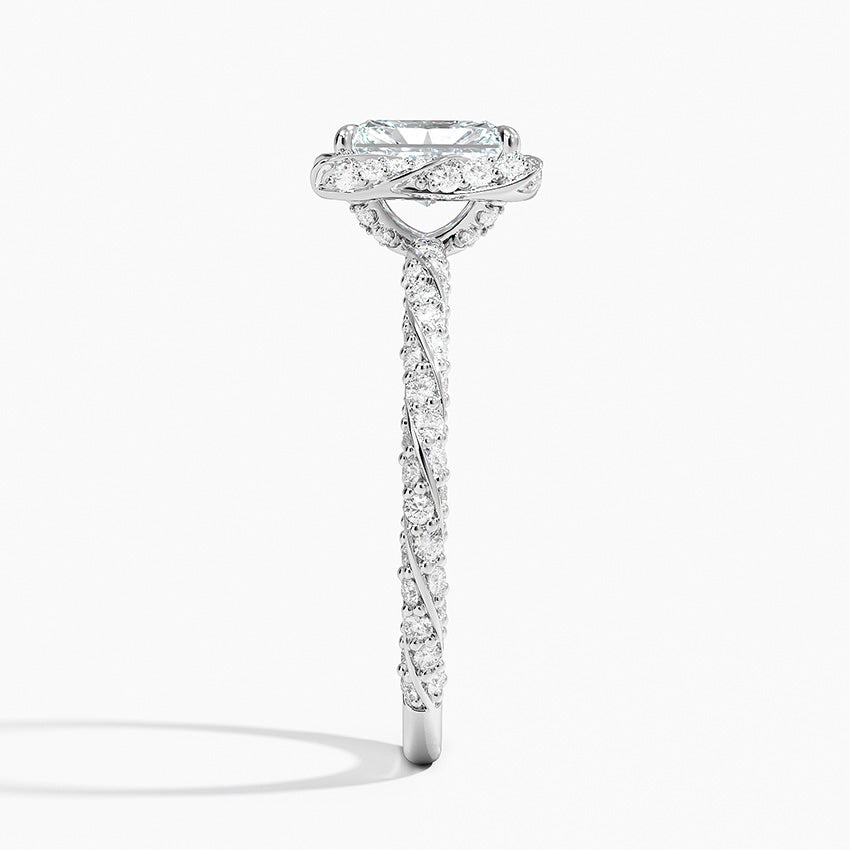 1.50 Karat Radiant Halo Tasarım Tektaş Laboratuvar Pırlanta Yüzük 18k -Elyra - Bold Diamonds