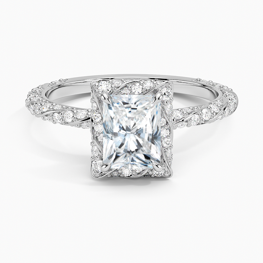 1.50 Karat Radiant Halo Tasarım Tektaş Laboratuvar Pırlanta Yüzük 18k -Elyra - Bold Diamonds
