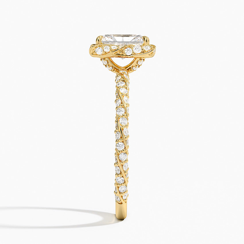 1.50 Karat Radiant Halo Tasarım Tektaş Laboratuvar Pırlanta Yüzük 18k -Elyra - Bold Diamonds