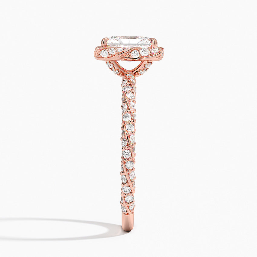 1.50 Karat Radiant Halo Tasarım Tektaş Laboratuvar Pırlanta Yüzük 18k -Elyra - Bold Diamonds