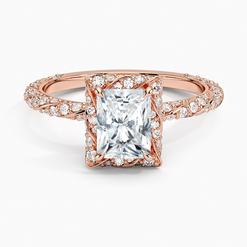 1.50 Karat Radiant Halo Tasarım Tektaş Laboratuvar Pırlanta Yüzük 18k -Elyra - Bold Diamonds