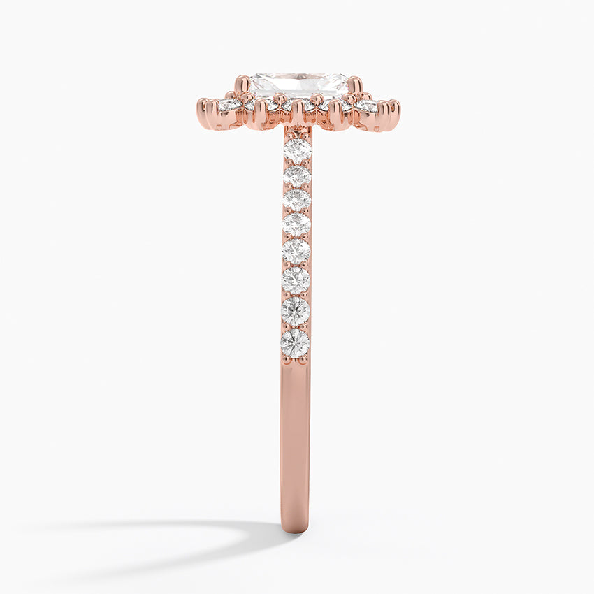 1,50 Karat Radiant Halo Tasarım Tektaş Laboratuvar Pırlanta Yüzük 18K -Seraphina - Bold Diamonds