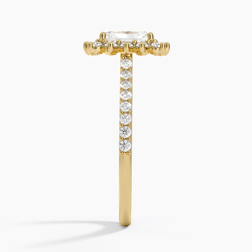 1,50 Karat Radiant Halo Tasarım Tektaş Laboratuvar Pırlanta Yüzük 18K -Seraphina - Bold Diamonds