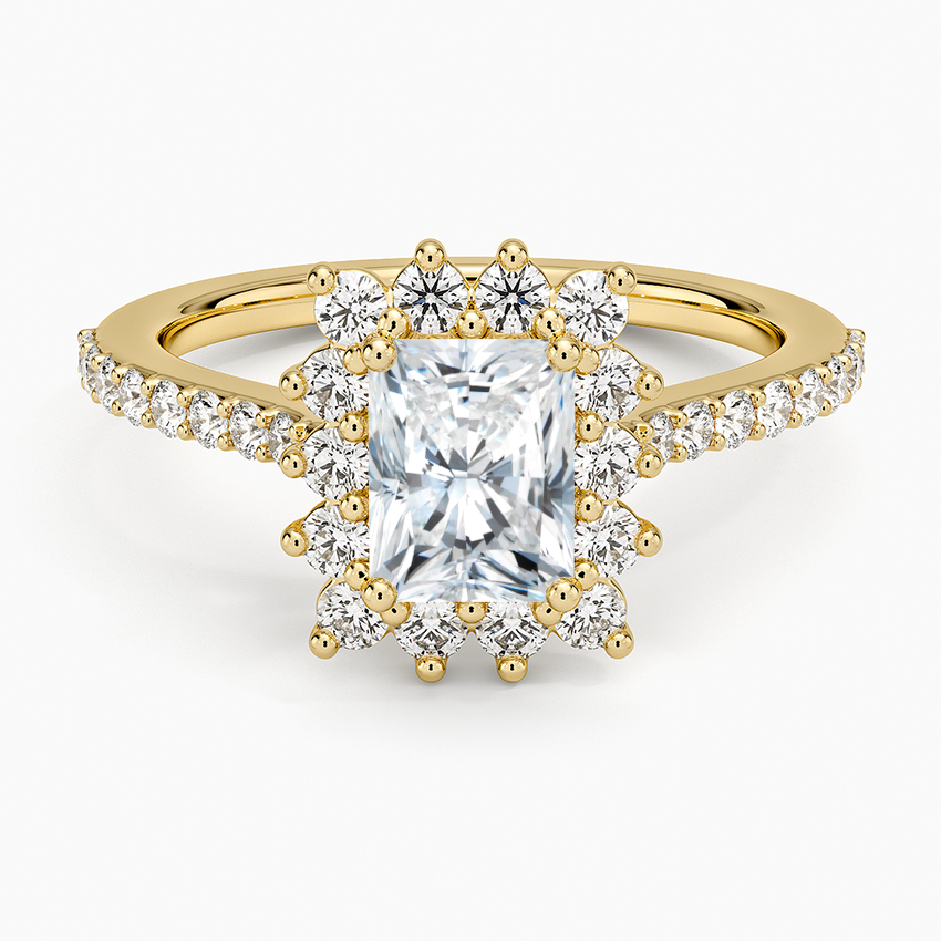 1,50 Karat Radiant Halo Tasarım Tektaş Laboratuvar Pırlanta Yüzük 18K -Seraphina - Bold Diamonds