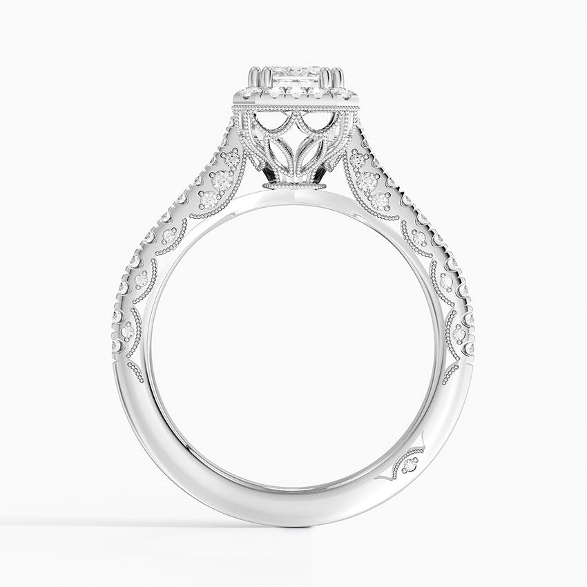 1.60 Karat Emerald Halo Tasarım Tektaş Laboratuvar Pırlanta Yüzük 18K -Florina - Bold Diamonds