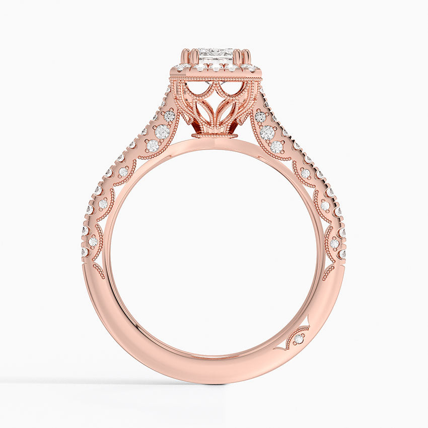 1.60 Karat Emerald Halo Tasarım Tektaş Laboratuvar Pırlanta Yüzük 18K -Florina - Bold Diamonds
