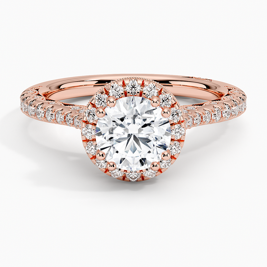 1.60 Karat Halo Tasarım Tektaş Laboratuvar Pırlanta Yüzük 18K -Florina - Bold Diamonds