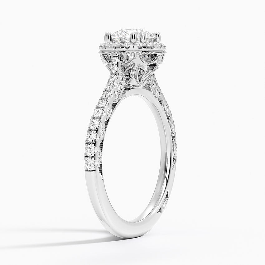 1.60 Karat Halo Tasarım Tektaş Laboratuvar Pırlanta Yüzük 18K -Florina - Bold Diamonds