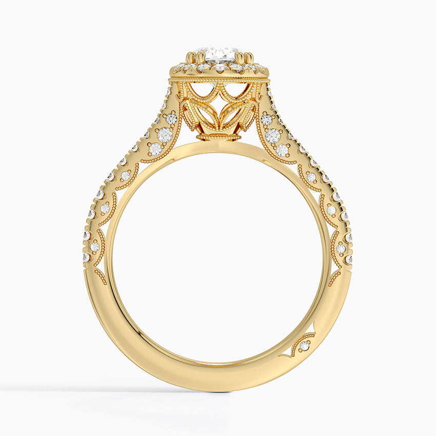 1.60 Karat Oval Halo Tasarım Tektaş Laboratuvar Pırlanta Yüzük -Florina - Bold Diamonds