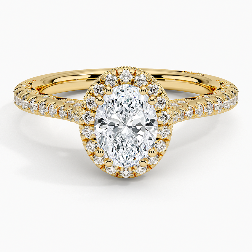 1.60 Karat Oval Halo Tasarım Tektaş Laboratuvar Pırlanta Yüzük -Florina - Bold Diamonds