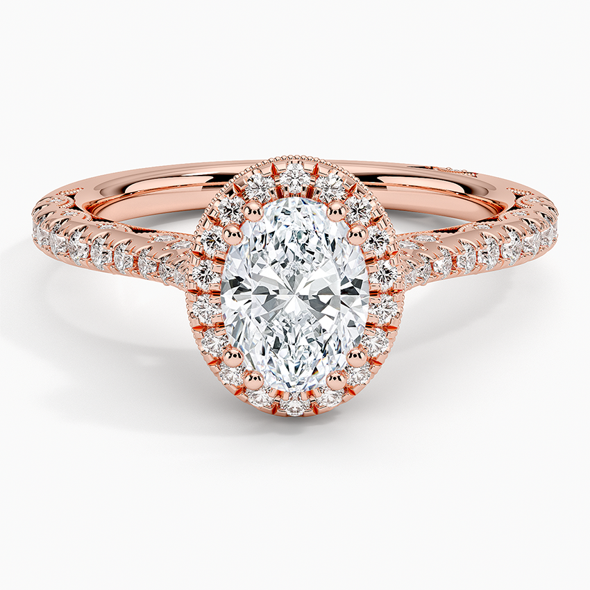 1.60 Karat Oval Halo Tasarım Tektaş Laboratuvar Pırlanta Yüzük -Florina - Bold Diamonds
