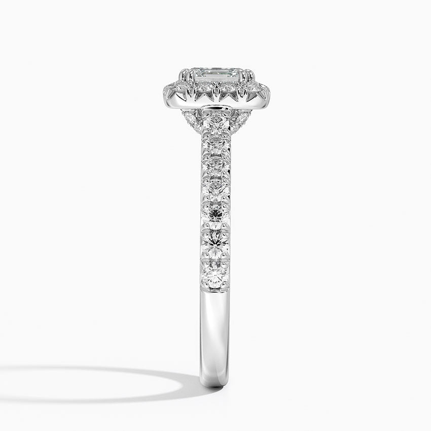 1,75 Karat Asscher Halo Tasarım Tektaş Laboratuvar Pırlanta Yüzük 18K -Aurora - Bold Diamonds