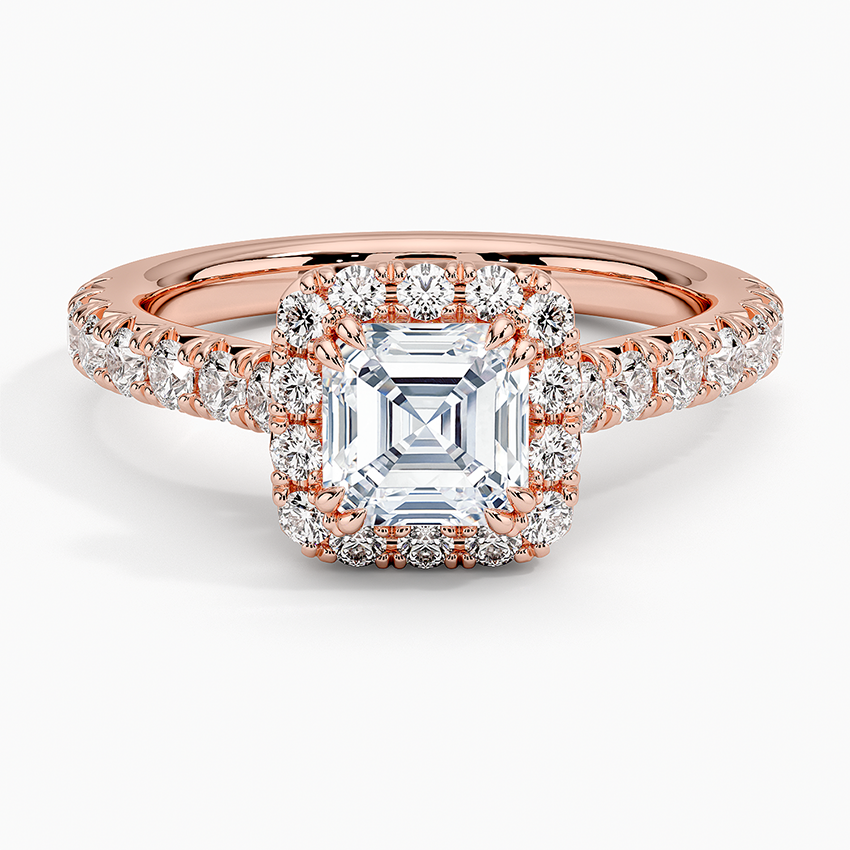 1,75 Karat Asscher Halo Tasarım Tektaş Laboratuvar Pırlanta Yüzük 18K -Aurora - Bold Diamonds