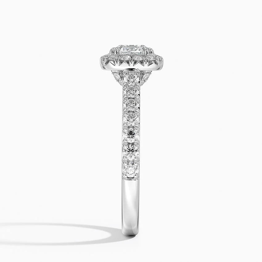 1,75 Karat Cushion Halo Tasarım Tektaş Laboratuvar Pırlanta Yüzük 18K -Aurora - Bold Diamonds