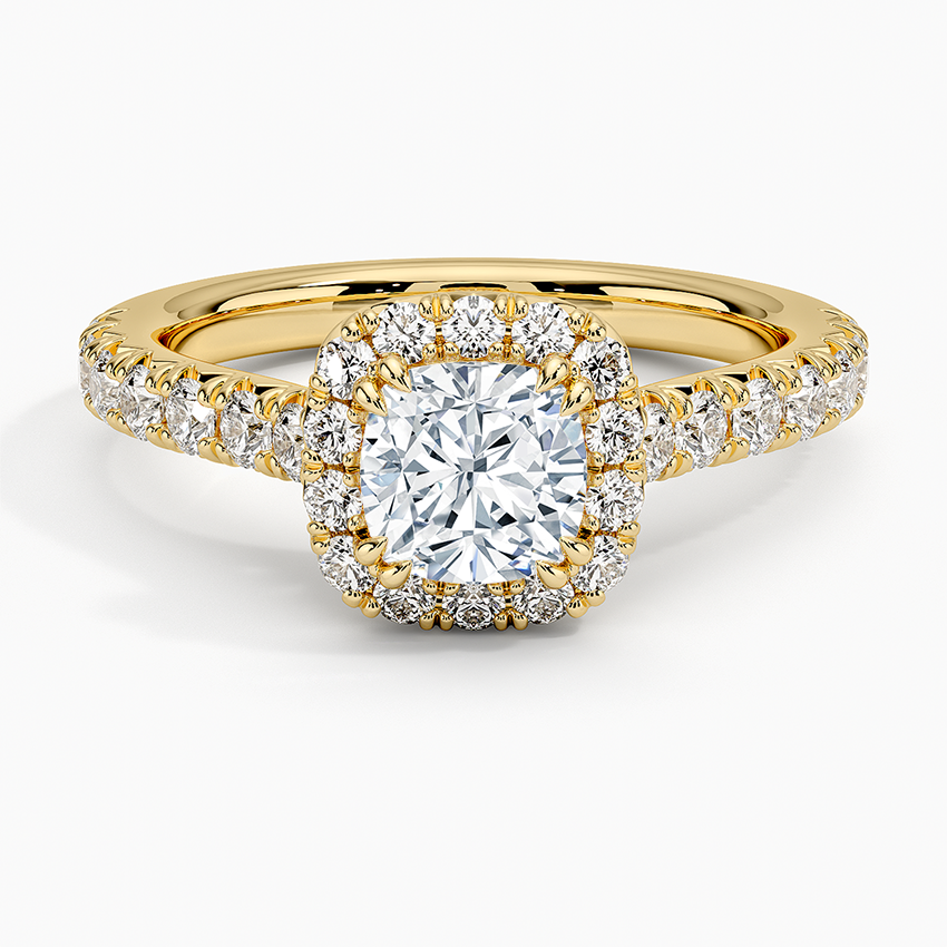 1,75 Karat Cushion Halo Tasarım Tektaş Laboratuvar Pırlanta Yüzük 18K -Aurora - Bold Diamonds