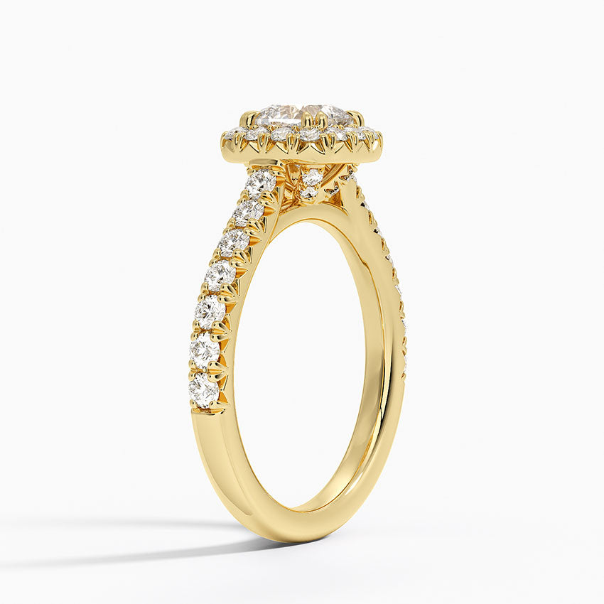 1,75 Karat Cushion Halo Tasarım Tektaş Laboratuvar Pırlanta Yüzük 18K -Aurora - Bold Diamonds