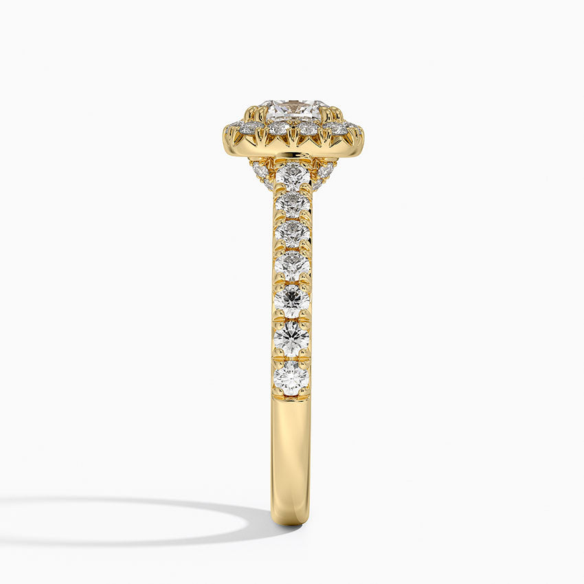 1,75 Karat Cushion Halo Tasarım Tektaş Laboratuvar Pırlanta Yüzük 18K -Aurora - Bold Diamonds