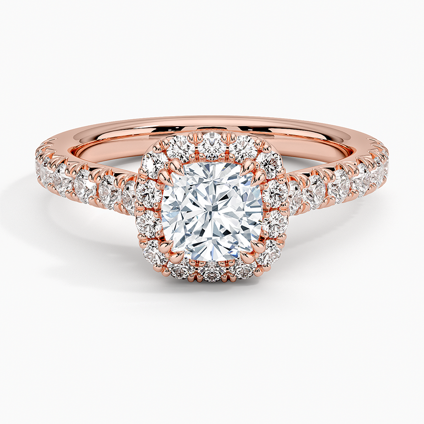 1,75 Karat Cushion Halo Tasarım Tektaş Laboratuvar Pırlanta Yüzük 18K -Aurora - Bold Diamonds