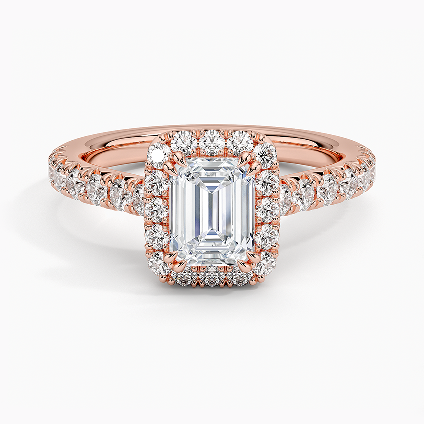 1,75 Karat Emerald Halo Tasarım Tektaş Laboratuvar Pırlanta Yüzük 18K -Aurora - Bold Diamonds
