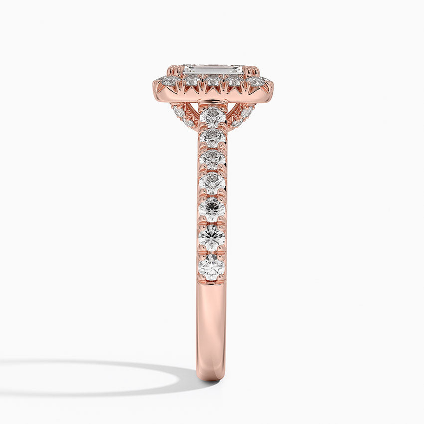 1,75 Karat Emerald Halo Tasarım Tektaş Laboratuvar Pırlanta Yüzük 18K -Aurora - Bold Diamonds
