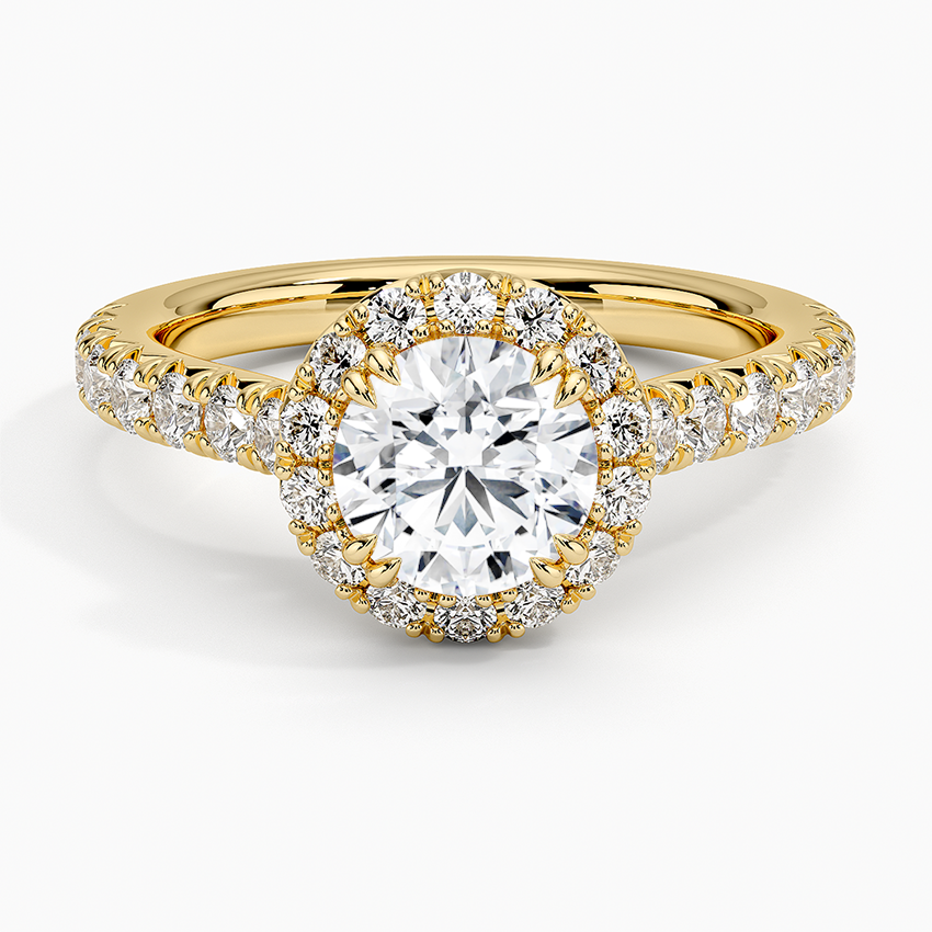 1,75 Karat Halo Tasarım Tektaş Laboratuvar Pırlanta Yüzük 18K -Aurora - Bold Diamonds