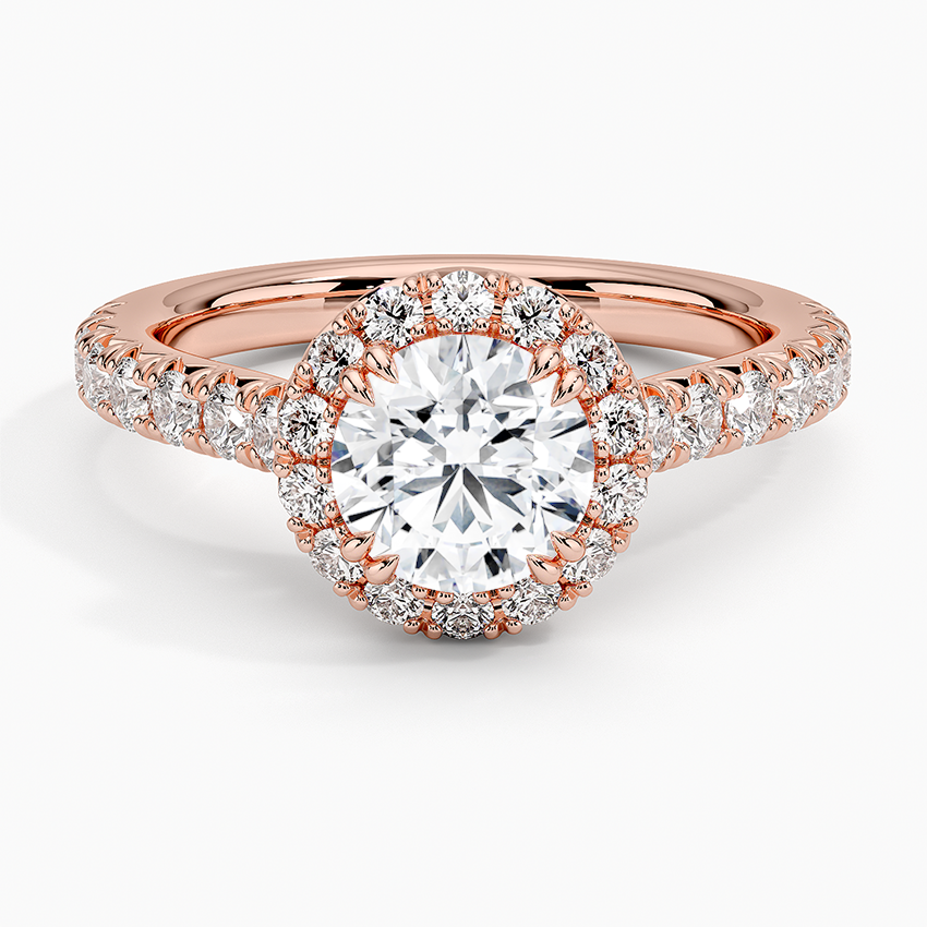 1,75 Karat Halo Tasarım Tektaş Laboratuvar Pırlanta Yüzük 18K -Aurora - Bold Diamonds