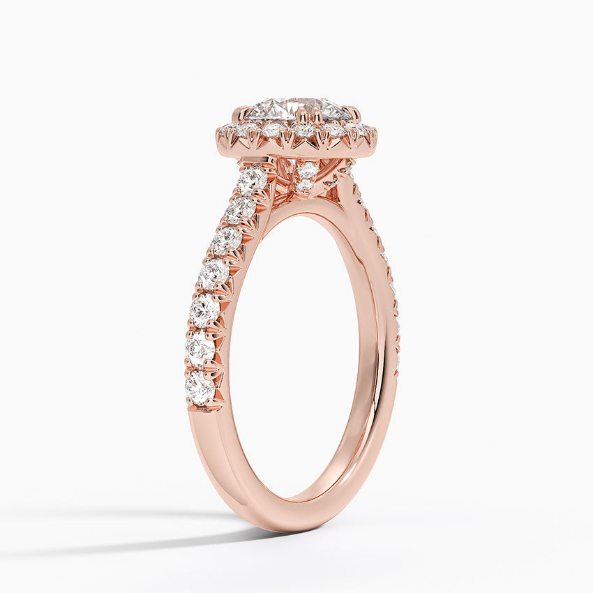 1,75 Karat Halo Tasarım Tektaş Laboratuvar Pırlanta Yüzük 18K -Aurora - Bold Diamonds