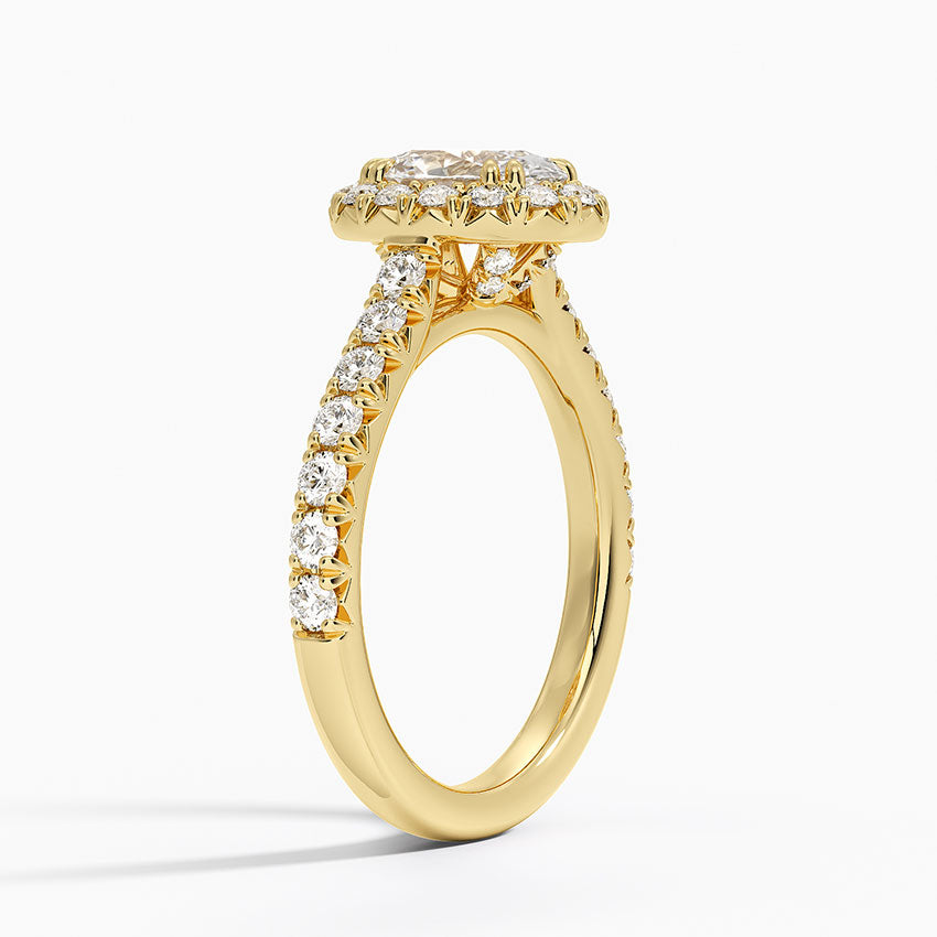 1,75 Karat Oval Halo Tasarım Tektaş Laboratuvar Pırlanta Yüzük 18K -Aurora - Bold Diamonds