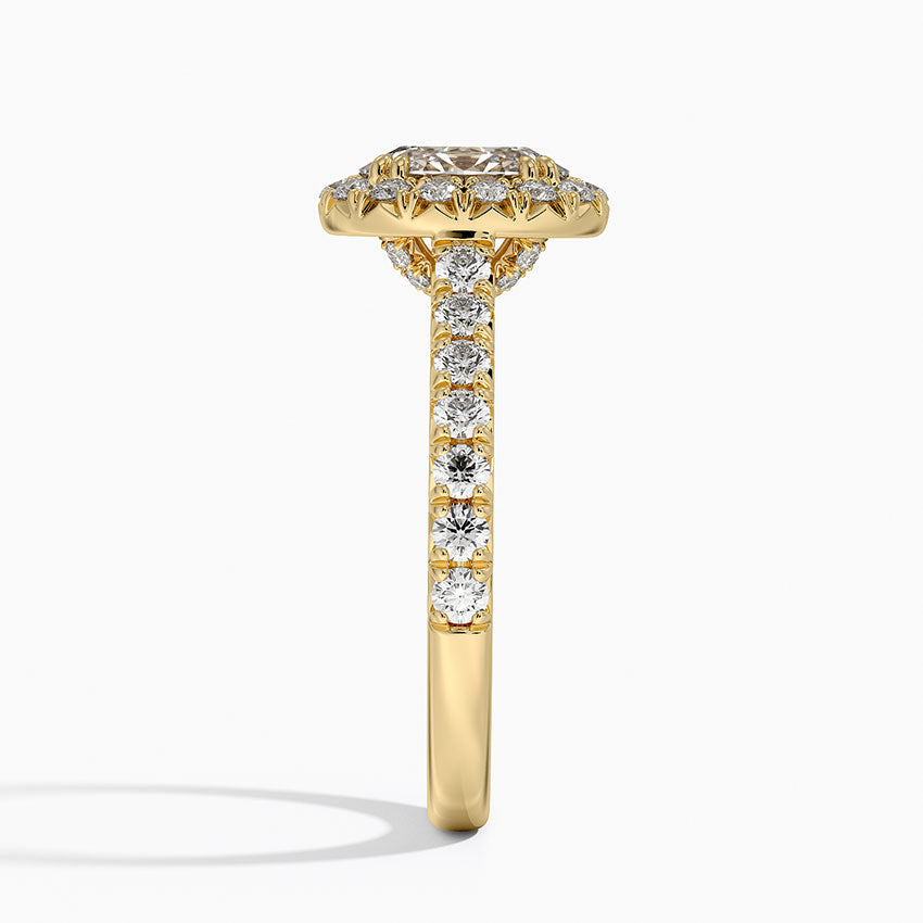 1,75 Karat Oval Halo Tasarım Tektaş Laboratuvar Pırlanta Yüzük 18K -Aurora - Bold Diamonds