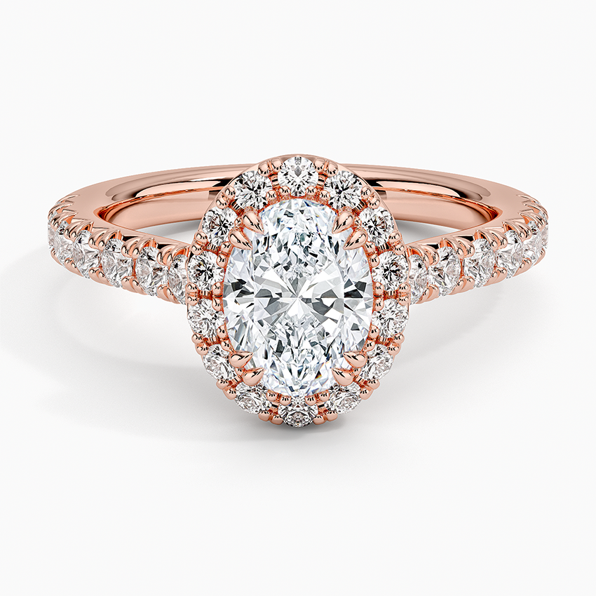 1,75 Karat Oval Halo Tasarım Tektaş Laboratuvar Pırlanta Yüzük 18K -Aurora - Bold Diamonds