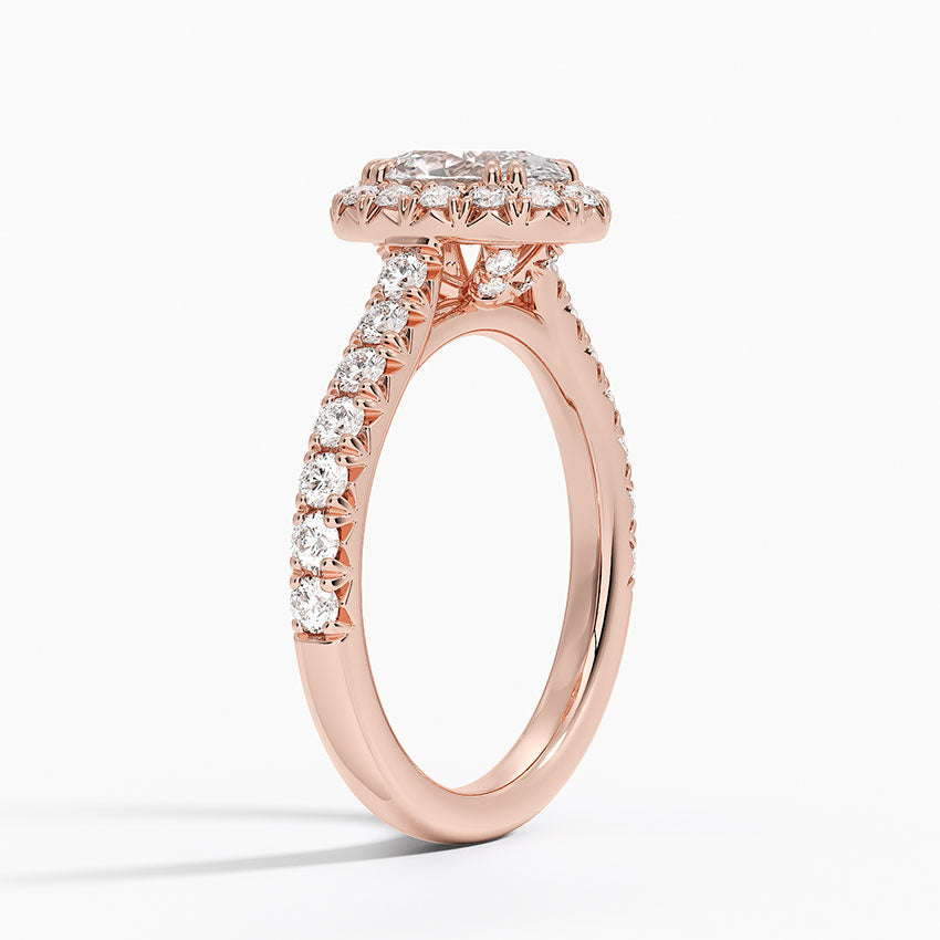 1,75 Karat Oval Halo Tasarım Tektaş Laboratuvar Pırlanta Yüzük 18K -Aurora - Bold Diamonds