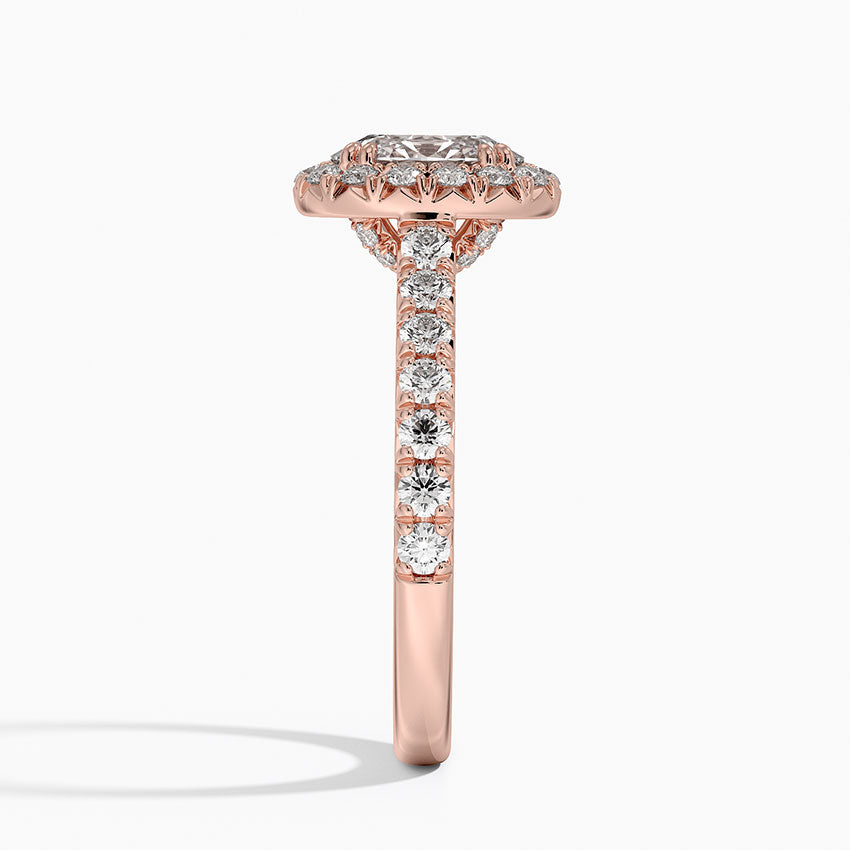 1,75 Karat Oval Halo Tasarım Tektaş Laboratuvar Pırlanta Yüzük 18K -Aurora - Bold Diamonds