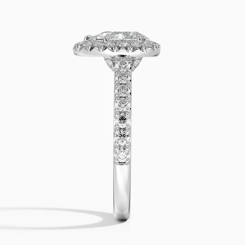 1,75 Karat Pear Halo Tasarım Tektaş Laboratuvar Pırlanta Yüzük 18K -Aurora - Bold Diamonds