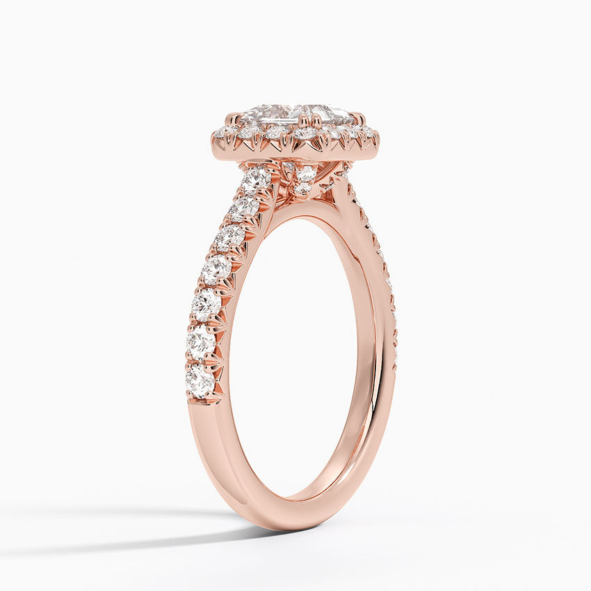 1,75 Karat Prenses Halo Tasarım Tektaş Laboratuvar Pırlanta Yüzük 18K - Aurora - Bold Diamonds