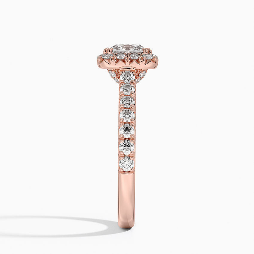 1,75 Karat Prenses Halo Tasarım Tektaş Laboratuvar Pırlanta Yüzük 18K - Aurora - Bold Diamonds