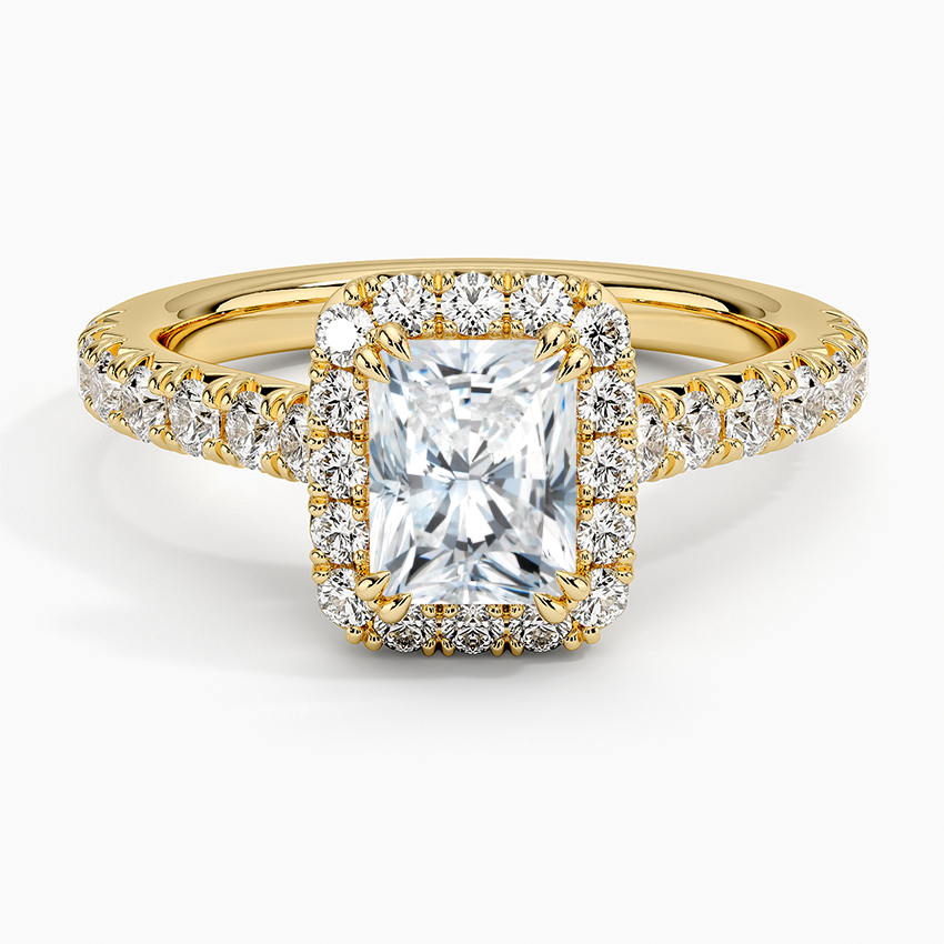 1,75 Karat Radiant Halo Tasarım Tektaş Laboratuvar Pırlanta Yüzük 18K -Aurora - Bold Diamonds