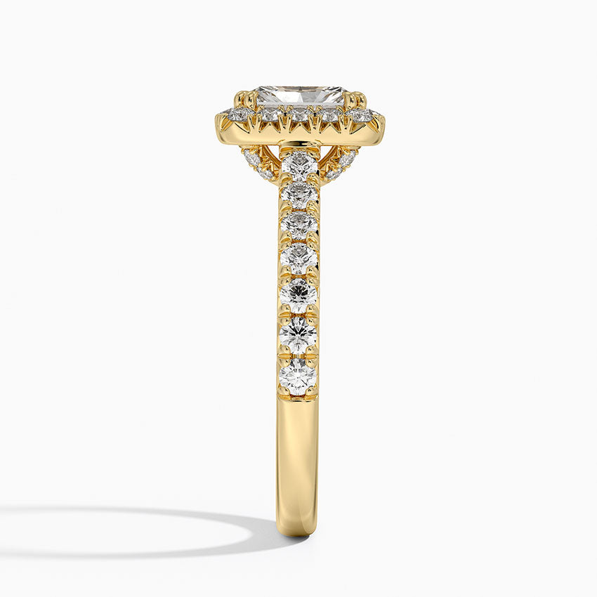 1,75 Karat Radiant Halo Tasarım Tektaş Laboratuvar Pırlanta Yüzük 18K -Aurora - Bold Diamonds