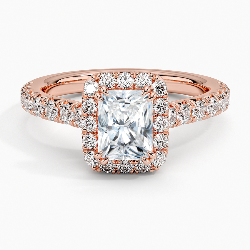 1,75 Karat Radiant Halo Tasarım Tektaş Laboratuvar Pırlanta Yüzük 18K -Aurora - Bold Diamonds