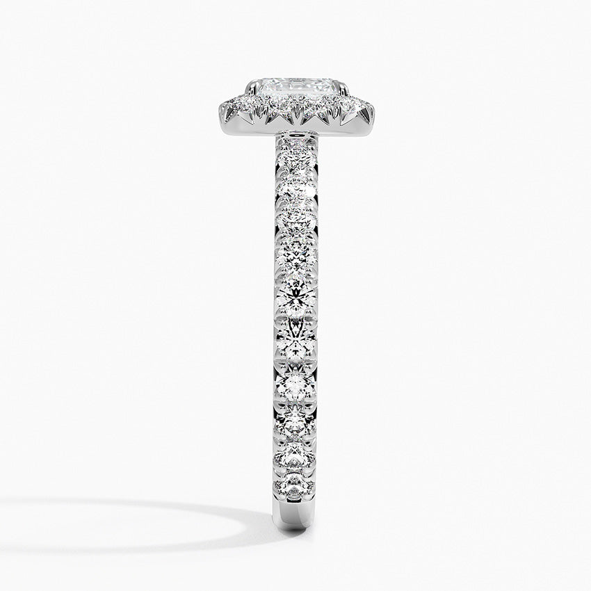 1.80 Karat Asscher Halo Tasarım Tektaş Laboratuvar Pırlanta Yüzük 18k -Ornara - Bold Diamonds