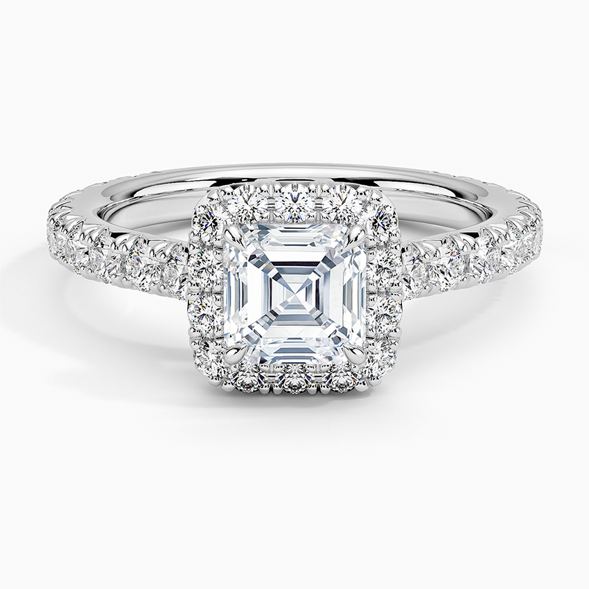 1.80 Karat Asscher Halo Tasarım Tektaş Laboratuvar Pırlanta Yüzük 18k -Ornara - Bold Diamonds