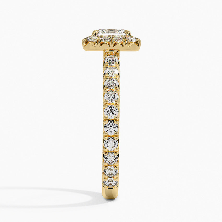 1.80 Karat Asscher Halo Tasarım Tektaş Laboratuvar Pırlanta Yüzük 18k -Ornara - Bold Diamonds