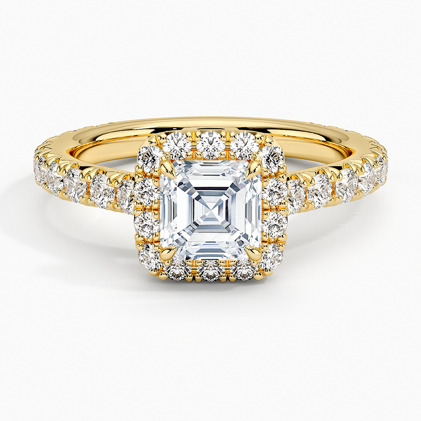 1.80 Karat Asscher Halo Tasarım Tektaş Laboratuvar Pırlanta Yüzük 18k -Ornara - Bold Diamonds