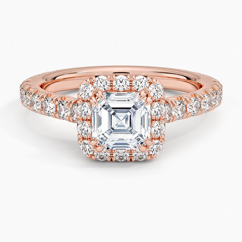 1,80 Karat Asscher Halo Tasarım Tektaş Laboratuvar Pırlanta Yüzük 18K - Stellara - Bold Diamonds
