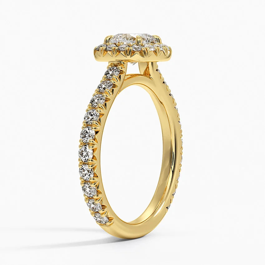 1.80 Karat Cushion Halo Tasarım Tektaş Laboratuvar Pırlanta Yüzük 18k -Ornara - Bold Diamonds