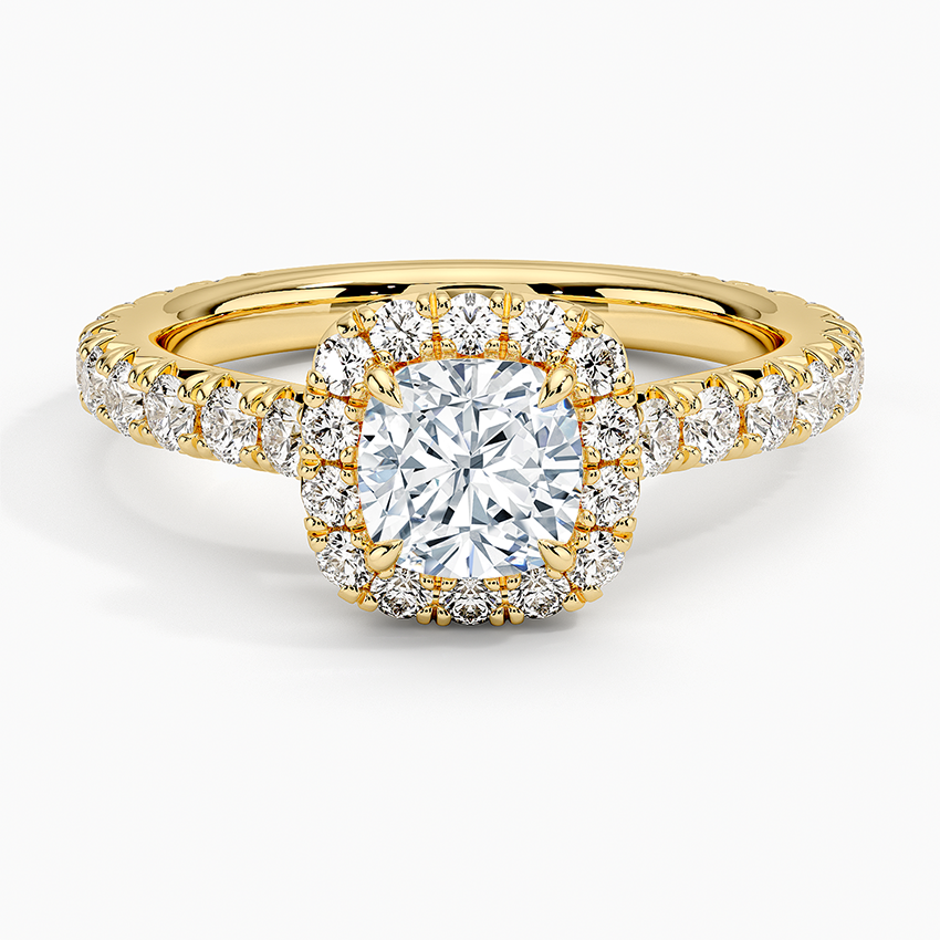 1.80 Karat Cushion Halo Tasarım Tektaş Laboratuvar Pırlanta Yüzük 18k -Ornara - Bold Diamonds