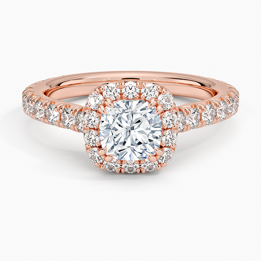 1,80 Karat Cushion Halo Tasarım Tektaş Laboratuvar Pırlanta Yüzük 18K - Stellara - Bold Diamonds