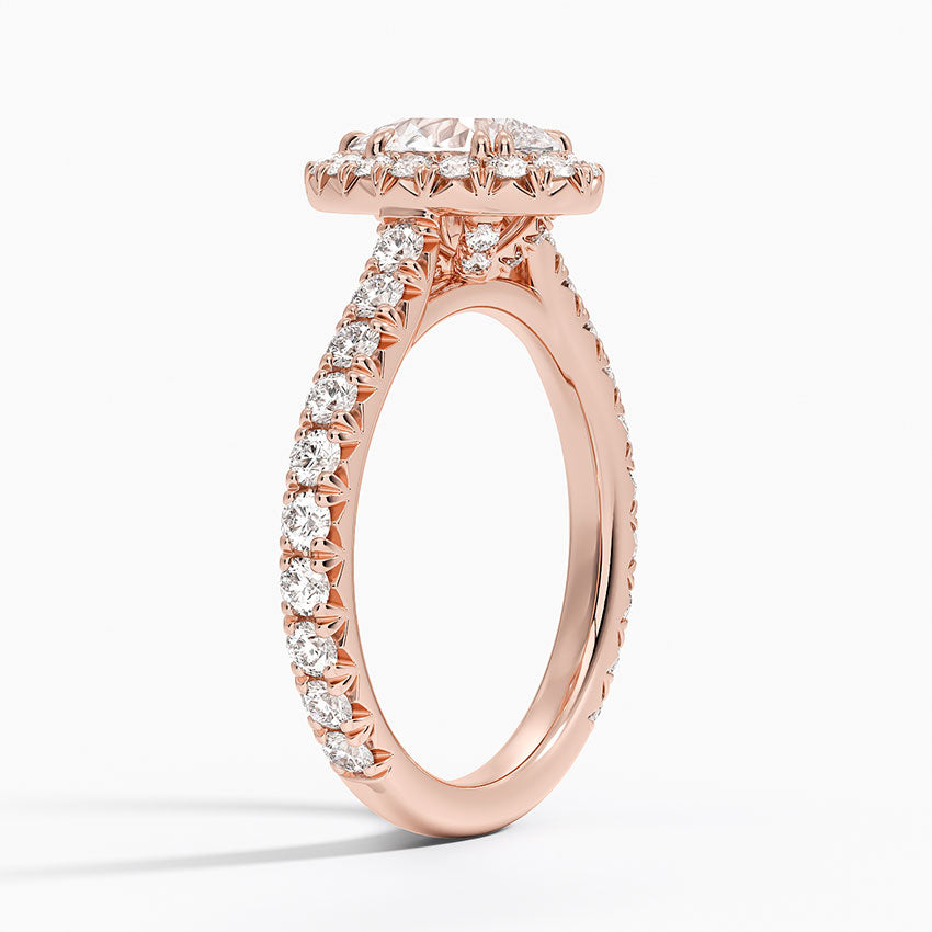 1,80 Karat Damla Halo Tasarım Tektaş Laboratuvar Pırlanta Yüzük 18K - Stellara - Bold Diamonds
