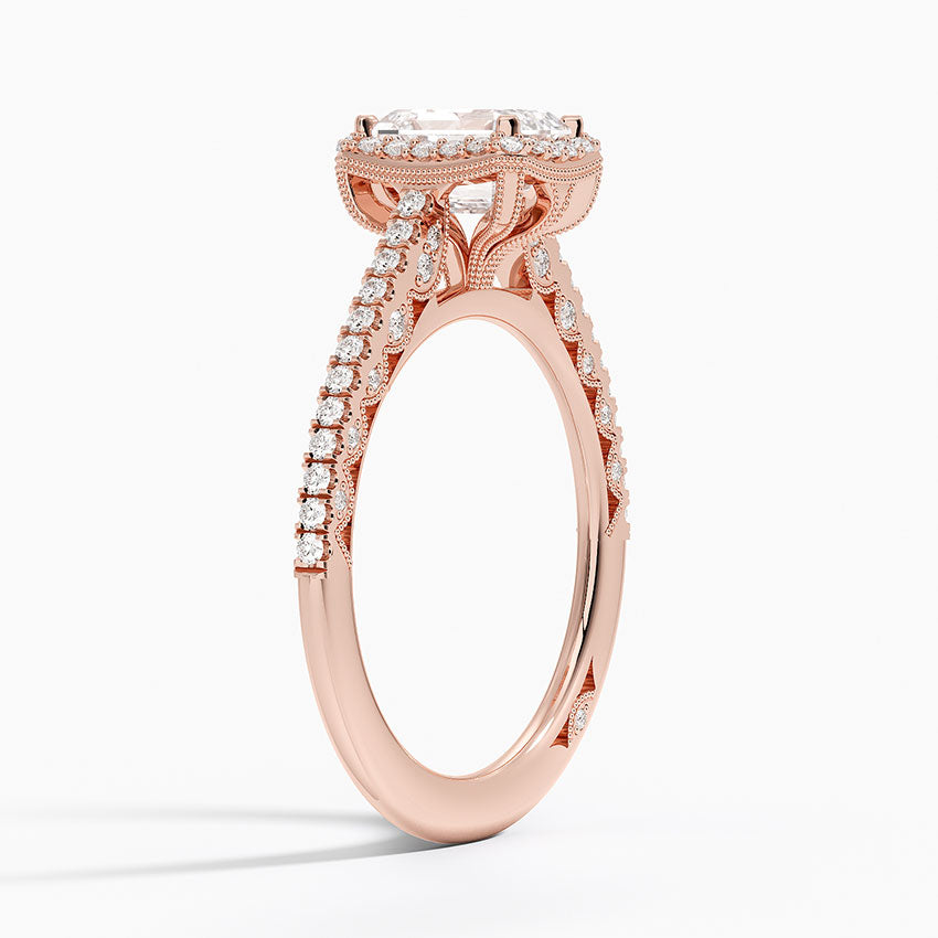 1.80 Karat Emerald Halo Tasarım Tektaş Laboratuvar Pırlanta Yüzük 18K -Lumora - Bold Diamonds