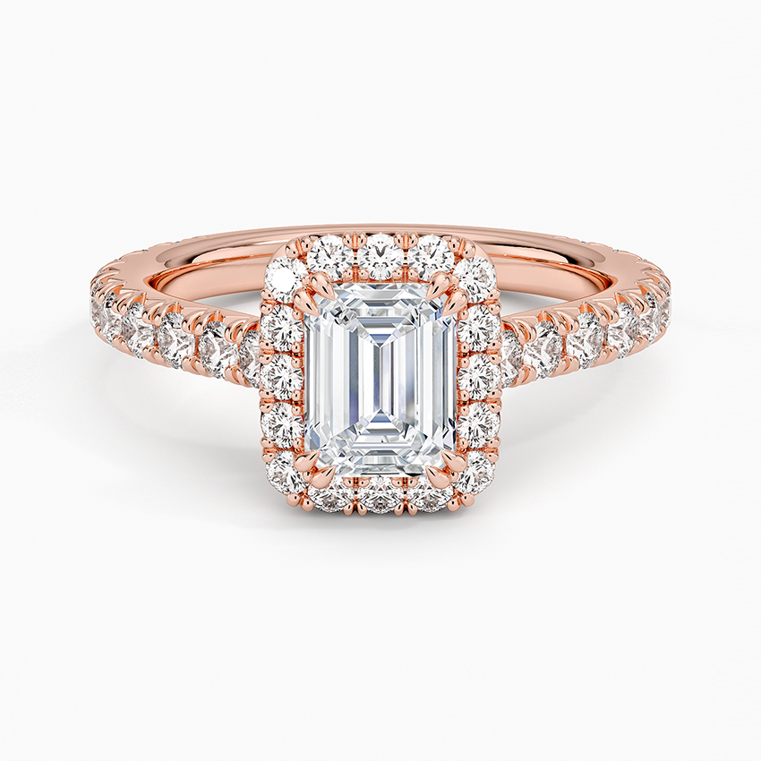 1,80 Karat Emerald Halo Tasarım Tektaş Laboratuvar Pırlanta Yüzük 18K - Stellara - Bold Diamonds